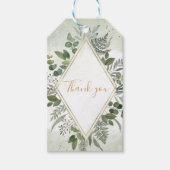 Greenery boho sage geometric wedding thank you geschenkanhänger (Vorderseite)