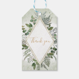 Greenery boho sage geometric wedding thank you geschenkanhänger