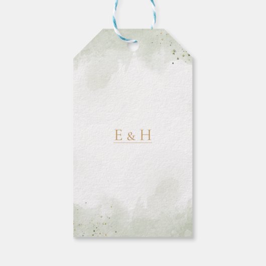 Greenery boho sage geometric wedding thank you geschenkanhänger (Rückseite)