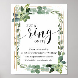 Greenery boho Succulent Setzen Sie einen Ring auf Poster