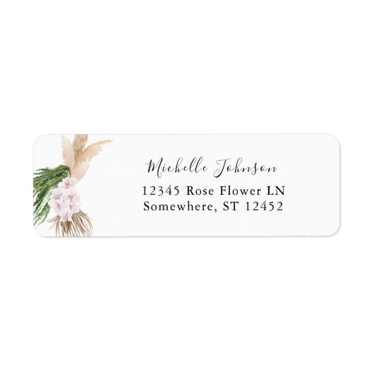 Greenery Boho Tropical Floral 2 Rücksendeadresse (Vorne)