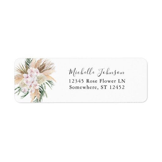 Greenery Boho Tropical Floral Return Label (Vorne)