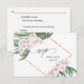 Greenery Boho Tropical Floral w Meal RSVP Card 3 Karte (Vorne/Hinten)