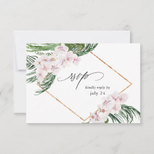 Greenery Boho Tropical Floral w Meal RSVP Card 3 Karte