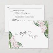 Greenery Boho Tropical Floral w Meal RSVP Card Karte (Vorne/Hinten)