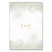 Greenery boho watercolour gold geometric wedding tischnummer (Rückseite)