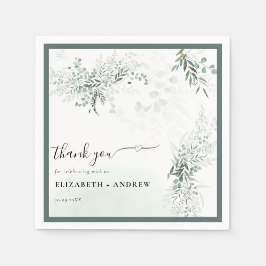 Greenery Boho Wedding Serviette (Vorderseite)