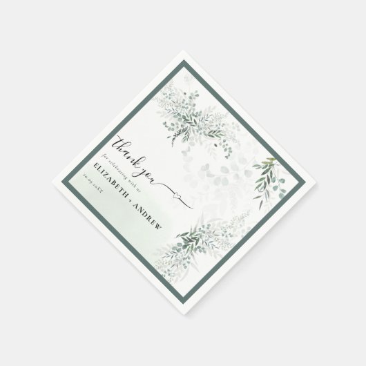 Greenery Boho Wedding Serviette (Ecke)