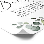 Greenery boho wie groß ist Mama's Bauch-Schild-Spi Poster (Ecke)