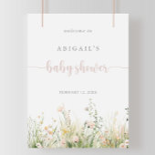 Greenery Boho Wildblume Babydusche Willkommen Poster