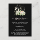 Greenery Boho Wildblume Black Wedding Reception Begleitkarte (Vorderseite)