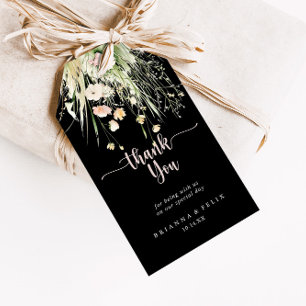 Greenery Boho Wildblume Black Wedding Vielen Dank Geschenkanhänger