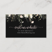 Greenery Boho Wildblume Black Wedding Website Begleitkarte (Vorderseite)