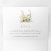 Greenery Boho Wildblume Die Hochzeit von Dreifach Gefaltete Einladung (Innen Erste Seite)