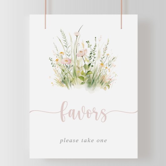 Greenery Boho Wildblume Favors Sign Poster