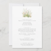 Greenery Boho Wildblume Front & Back Wedding Einladung (Rückseite)