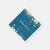 Greenery Boho Wildblume Navy Baby Shower Napkins Serviette (Ecke)