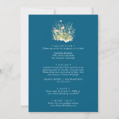 Greenery Boho Wildblume Navy Front & Back Wedding Einladung (Rückseite)