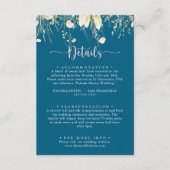 Greenery Boho Wildblume Navy Hochzeitsdetails Begleitkarte (Vorderseite)