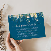 Greenery Boho Wildblume Navy Honeymoon Wish Begleitkarte