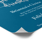 Greenery Boho Wildblume Navy Signature Drinks Poster (Ecke)