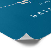 Greenery Boho Wildblume Navy Wedding Willkommensze Poster (Ecke)