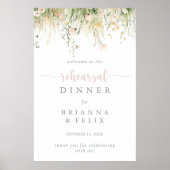 Greenery Boho Wildblume Probe Dinner Willkommen Poster (Vorne)
