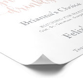 Greenery Boho Wildblume Signature Drinks unterzeic Poster (Ecke)