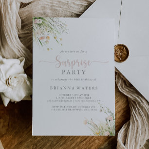 Greenery Boho Wildblume Überraschung Party Einladu Einladung