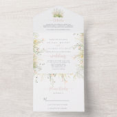 Greenery Boho Wildblume Wedding All In One Einladung (Innen Boden)