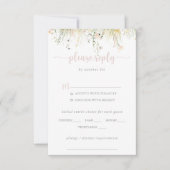 Greenery Boho Wildblume Wedding Menu UAWG RSVP Karte (Vorderseite)