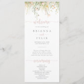 Greenery Boho Wildblume Wedding Program Programm (Vorderseite)