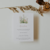Greenery Boho Wildblume Wedding Reception Begleitkarte