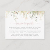 Greenery Boho Wildblume Wedding Recipe Anfrage Begleitkarte (Vorderseite)