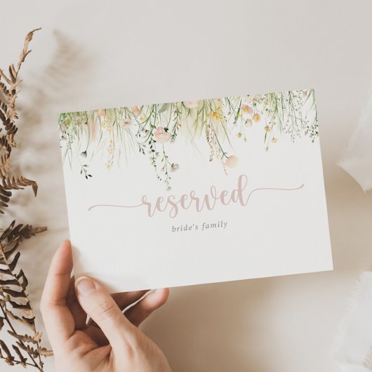Greenery Boho Wildblume Wedding Reserved Sign