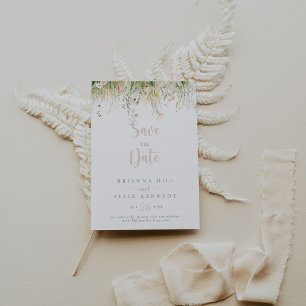 Greenery Boho Wildblume Wedding Save The Date