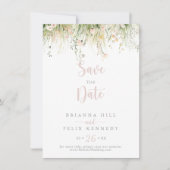 Greenery Boho Wildblume Wedding Save The Date (Vorderseite)