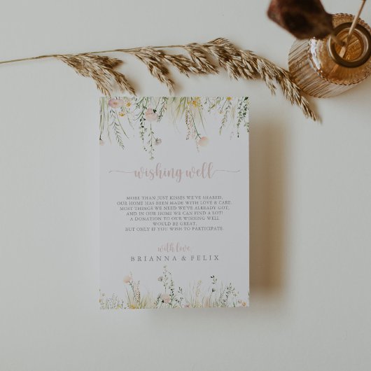 Greenery Boho Wildblume Wedding wünschenswert gut Begleitkarte