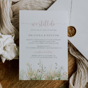 Greenery Boho Wildblume wir noch Vow Renewal Einladung