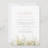 Greenery Boho Wildblume wir noch Vow Renewal Einladung (Vorderseite)