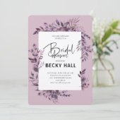Greenery Border Bridal Shower Invitation Einladung (Stehend Vorderseite)