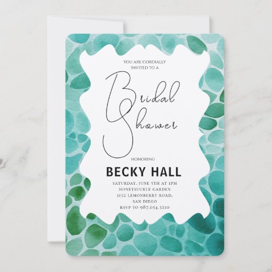 Greenery Border Bridal Shower Invitation Einladung (Vorderseite)