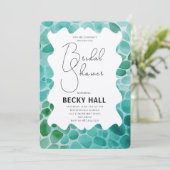 Greenery Border Bridal Shower Invitation Einladung (Stehend Vorderseite)
