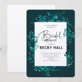 Greenery Border Bridal Shower Invitation Einladung (Vorne/Hinten)