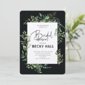 Greenery Border Bridal Shower Invitation Einladung (Stehend Vorderseite)