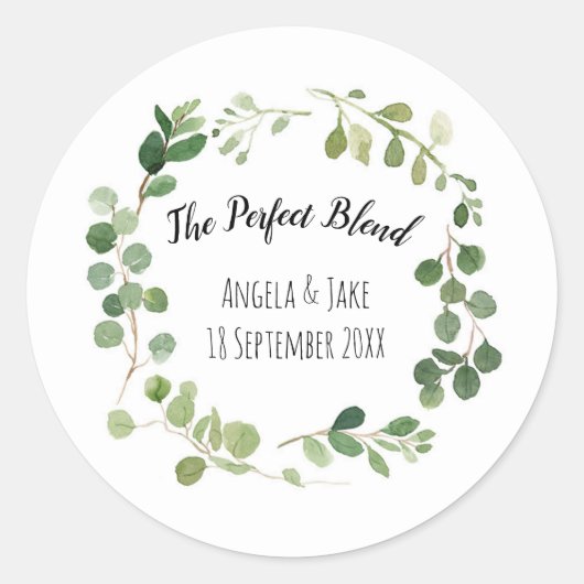 Greenery Botanical Danke Sticker (Vorderseite)