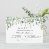 Greenery Botanical Eucaliptus Brautparty Einladung (Stehend Vorderseite)