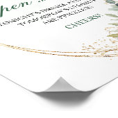 Greenery Botanical Gold Open Bar Tischschild Poster (Ecke)