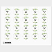 Greenery Botanical Monogram Wedding Umschlag Aufkl Runder Aufkleber (Blatt)