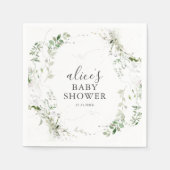 Greenery Botanical Script Baby Shower Serviette (Vorderseite)